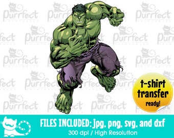 Superheroes Incredible Hulk SVG, Digital Cut Files in svg, dxf, png and jpg, Printable Clipart