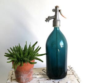 Amazing Bleu antique Seltzer bottle