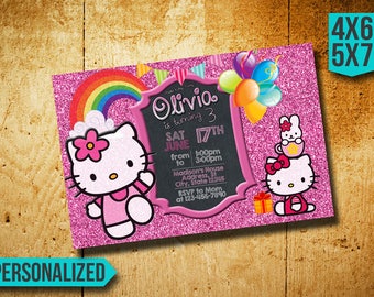 Hello Kitty Invitation / Hello Kitty Birthday Invitation / Hello Kitty Party / Hello Kitty Birthday / Hello Kitty Invite / Hello Kitty SL