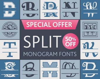Split Monogram Svg Split Monogram Font Svg Split Letters Svg Split Initials Svg Dxf Silhouette Fonts Cricut Files Cuttable Alphabet design