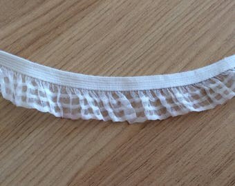 2.5 cm wide white ruffle elastic Ribbon
