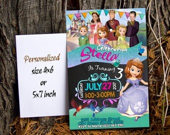 Sofía la primera invitación / invitación de cumpleaños de Sofía / el primer cumpleaños de Sofía / Sofía invitación / Sofía Birthday Sofía invita SL
