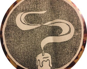 candle smoke back patch / snuffed out / dark circle patch