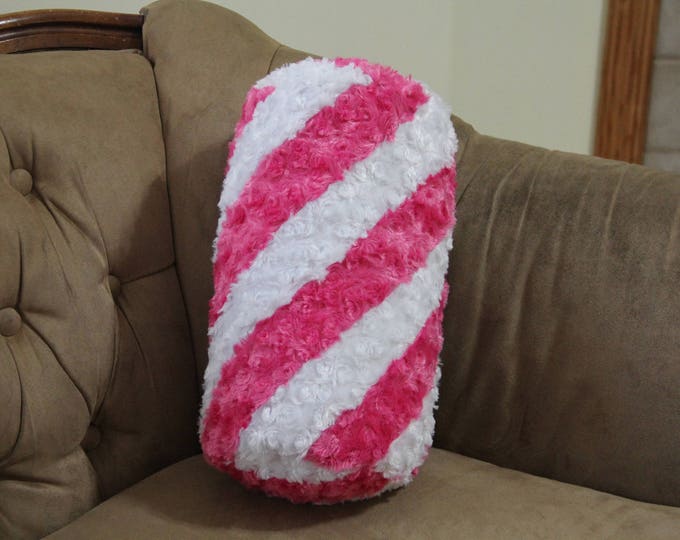Decorative Throw Pillow - Pink, White Decorative Pillow - Minky Pillow - Decorative Pillow - Throw Pillow Cover - Decorative Couch Pillow