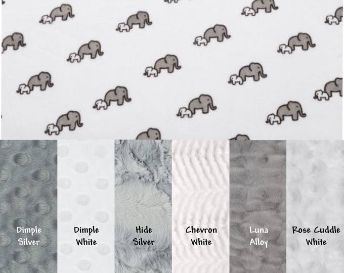 Personalized Baby Blanket Elephant - Neutral Baby Blanket - Gray Personalized Baby Blanket - Gray Elephant Baby Shower - Newborn Blanket