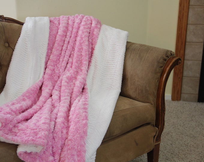 Large Adult Minky Blanket, Twin Minky Blanket Adult, Soft Blanket, Custom Sofa Throw Blanket, Sofa Faux Fur Blanket, Valentines Day Gift