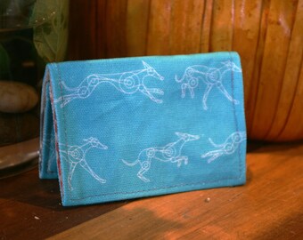 Running Greyhound Wallet | Womans Slim Wallet | Credit Card Wallet | Business Card Holder