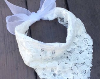 Wedding dog bandana, best dog bandana, dog of honor bandana, lace dog bandana, fancy dog bandana, ring bearer dog bandana