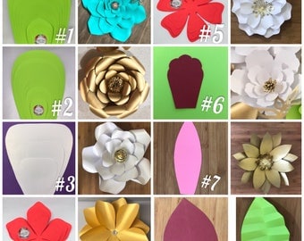 Giant paper flower templates, step by step paper flower tutorial included.