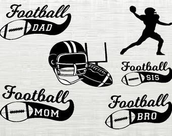 Football svg bundle, Football clipart, svg files for silhouette, cricut download, svg files, dxf, png, cut files, vector sports svg