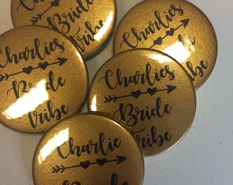 Personalised Hen party badges. Bride Tribe Badges 38mm.9 Bride Tribe & 1 Bride Badge. Hen do badge. Hen night badge. Team Bride. Bride Tribe
