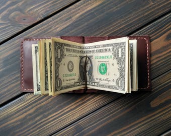 Money clip wallet mens wallet minimalist card case slim leather wallet front money clip leather card holder small wallet FREE SHIPPING