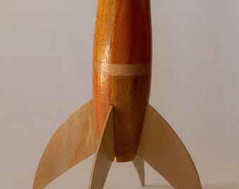 wooden rocket ship