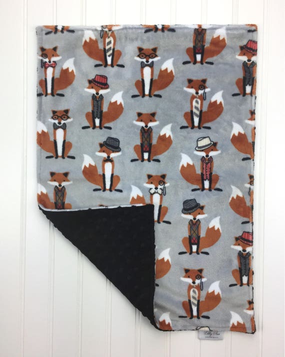 Fox Baby Blanket Modern Fox Baby Little Boy Blanket Hipster