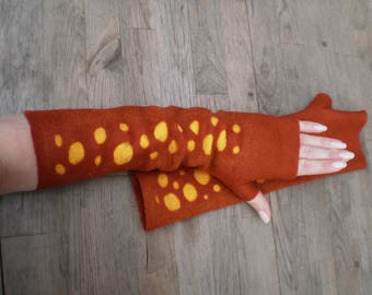 Felted Fingerless Gloves Fingerless Mittens Arm warmers Merino Wool