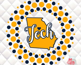 Georgia Tech Circle SVG, Silhouette studio bundle - design download