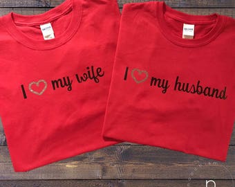 Husband & Wife Tees//Hubby//Wifey//Love//Womens Tops//Mens Tops