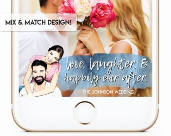 Caricature Wedding Geofilter, Personal Image Wedding Geofilter, Wedding Cartoon Geofilter, Wedding Geofilter, Wedding Snapchat Filter