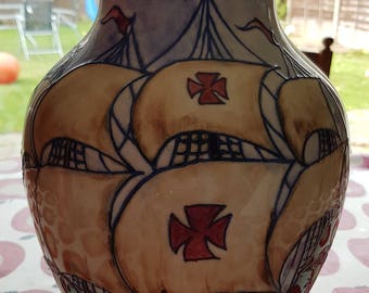 SCAA.00345. Royal Couldron Tube glazed vase
