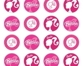 Barbie Round Cupcake Topper C8F