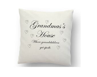Personalised Grandmas cushion cover, printed cushion cover, sublimation ink and a heat press