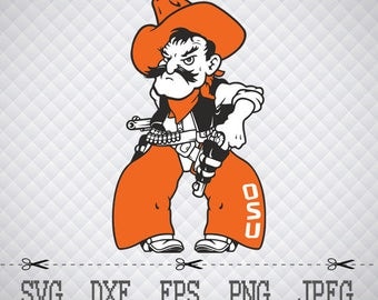 Oklahoma State Cowboys Logo SVG DXF EPS Png Digital Cut Vector Files for Silhouette Studio Cricut Design Space Cameo & Cricut Explore