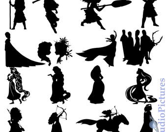 Download Disney Princess and Prince Silhouettes // Disney Couples