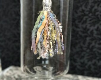 Coyote Ridge Tassel Necklace. Boho Tassel, Silver Plate Knife Tassel, Shabby Chic Tassel