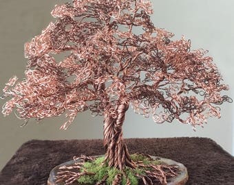 Wire Tree of Life Sculpture for Art & Collectibles Home Decor Made to Order Copper Metal Trees Handmade Sculptures Birthday Gift Anniversary