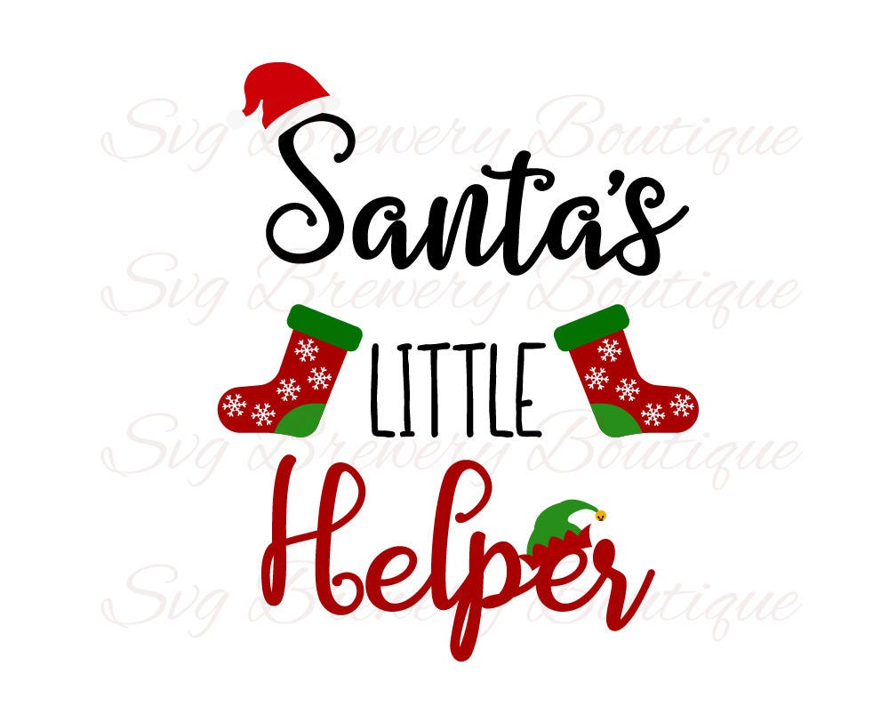 Santa's little helper Christmas elf socks SVG