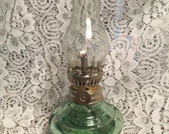 Miniature Lamp with Glass Chimney
