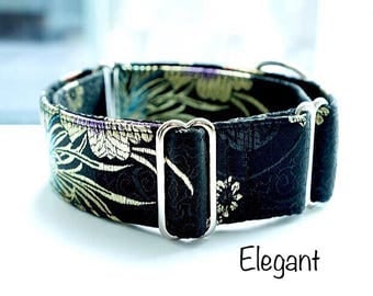1.5" Martingale collar, fancy dog collar, Greyhound collar, Saluki collar, Galgo collar, Whippet collar, sight hound collar