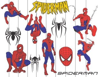 INSTANT DOWNLOAD- Spiderman Svg Clipart, Spiderman dxf, Marvel Hero svg, Spiderman PNG, Superhero clipart, hero svg, Spiderman Clip art