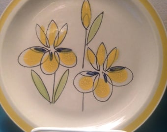 Set of 8 Quasar Iris stoneware dinner plates