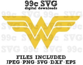DC Wonder Woman Logo SVG DXF Png Vector Cut File Cricut Design Silhouette Vinyl Decal Disney Party Stencil Template Heat Transfer Iron