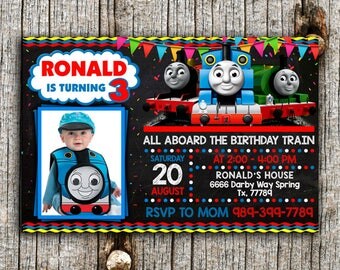 Thomas The Train Invitation, Thomas The Train Birthday, Thomas The Train Birthday Invitation, Thomas The Train Party, Thomas Train Invite