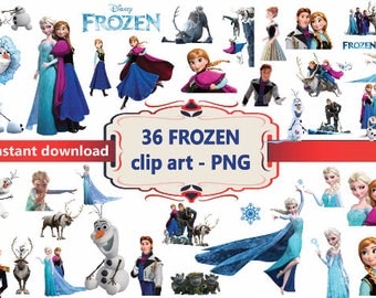 INSTANT DL- 36x frozen Disney Clipart - printable Digital Clipart Graphic Instant Download