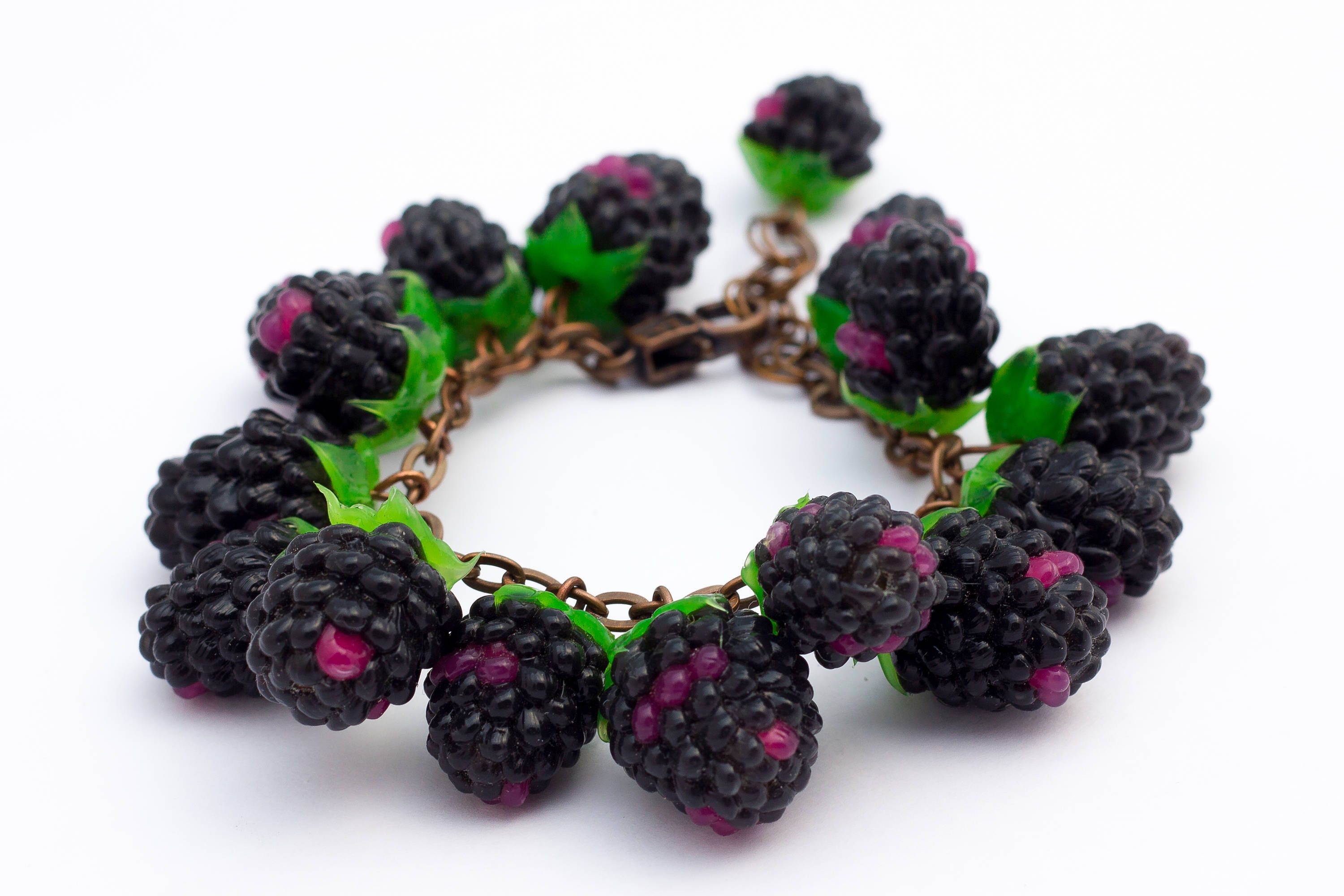 Vegan jewelry Blackberry bracelet berry charm bracelet