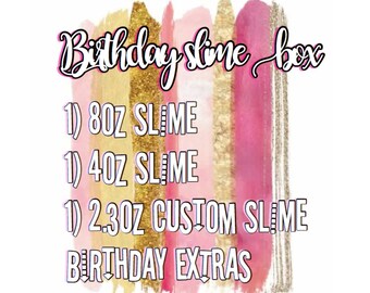 Birthday Slime Box (read picture) 8oz slime 4oz slime