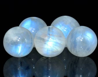 58 / 29 / 16 Pcs - 6-7MM Rainbow Moonstone Beads Blue Flash Grade AAA Round Genuine Natural Gemstone Loose Beads (101652)