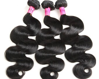 Brazilian Body Wave 100% Remy human hair extensions 3 Bundles Natural Color Free Shipping