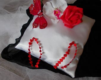 ring bearer pillow red and white romantic