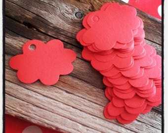 set of 50 red cloud labels