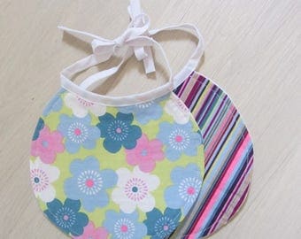 Set of two bibs-assorted floral and stripes