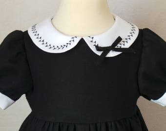 dress 12 months in Navy Blue Cotton satin