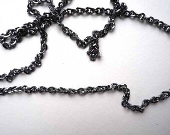 Long 76cm gunmetal with bail metal link chain