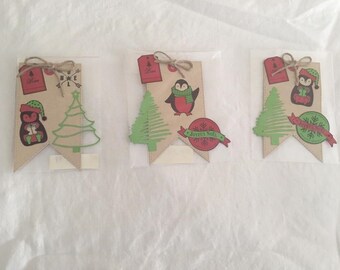 Étiquettes cadeau joli pingouin scrapbooking