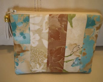 patchwork in shades of beige fabric Pocket
