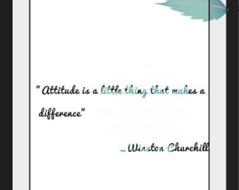 Attitude makes a difference print, Printable quote,wall art, wall decor, digital download