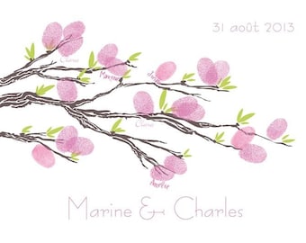 Fingerprint wedding tree / 32x24cm / 20-25 prints